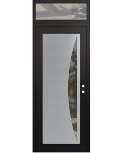 Diamond C13 36" x 96" black/black clear Glass Panel stainless steel LHI with Transom clear Glass