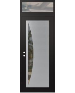 Diamond C13 36" x 96" black/black clear Glass Panel stainless steel RHI with Transom clear Glass