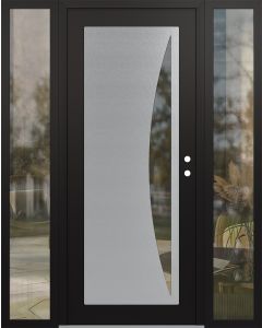 Diamond C13 60" x 80" black/black clear Glass Panel stainless steel LHI with 2 Sidelites clear Glass