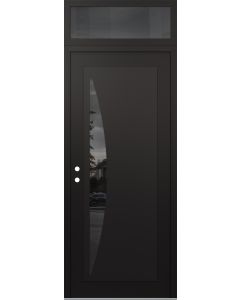 Diamond C13 36" x 96" black/black mirrored Glass Panel black RHI with Transom mirrored Glass