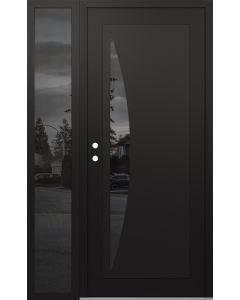 Diamond C13 52" x 80" black/black mirrored Glass Panel black RHI with Sidelite mirrored Glass