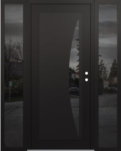 Diamond C13 60" x 80" black/black mirrored Glass Panel black LHI with 2 Sidelites mirrored Glass