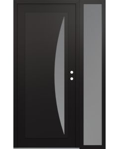 Diamond C13 52" x 80" black/white frosted Glass Panel black LHI with Sidelite frosted Glass