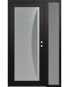 Diamond C13 50" x 80" black/white frosted Glass Panel stainless steel LHI with Sidelite frosted Glass