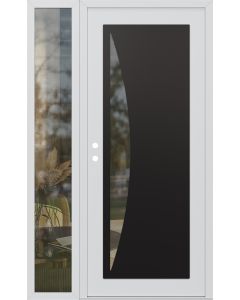 Diamond C13 50" x 80" white/white clear Glass Panel black RHI with Sidelite clear Glass