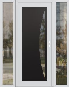 Diamond C13 68" x 80" white/white clear Glass Panel black LHI with 2 Sidelites clear Glass