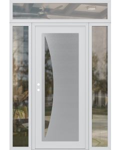 Diamond C13 68" x 96" white/white clear Glass Panel stainless steel RHI with 2 Sidelites and Transom clear Glass