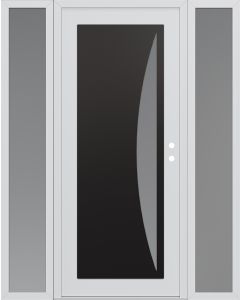 Diamond C13 64" x 80" white/white frosted Glass Panel black LHI with 2 Sidelites frosted Glass