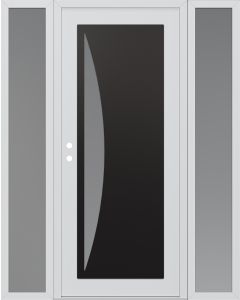 Diamond C13 68" x 80" white/white frosted Glass Panel black RHI with 2 Sidelites frosted Glass