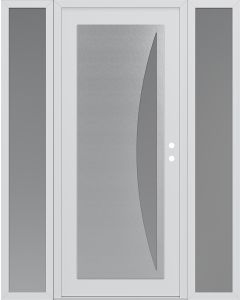 Diamond C13 64" x 80" white/white frosted Glass Panel stainless steel LHI with 2 Sidelites frosted Glass