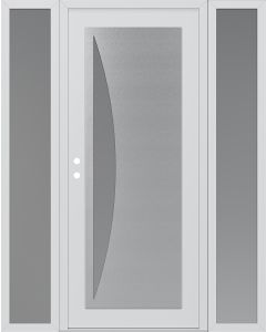 Diamond C13 68" x 80" white/white frosted Glass Panel stainless steel RHI with 2 Sidelites frosted Glass