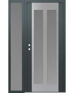 Diamond C14 50" x 80" anthracite/anthracite frosted Glass Panel stainless steel RHI with Sidelite frosted Glass