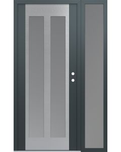 Diamond C14 52" x 80" anthracite/anthracite frosted Glass Panel stainless steel LHI with Sidelite frosted Glass