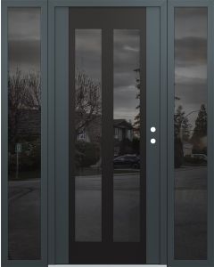Diamond C14 68" x 80" anthracite/anthracite mirrored Glass Panel black LHI with 2 Sidelites mirrored Glass