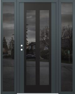 Diamond C14 64" x 80" anthracite/anthracite mirrored Glass Panel black RHI with 2 Sidelites mirrored Glass