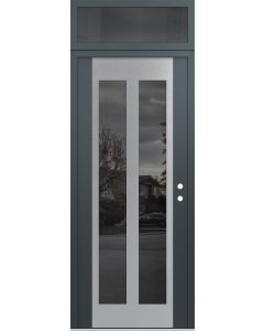 Diamond C14 36" x 96" anthracite/anthracite mirrored Glass Panel stainless steel LHI with Transom mirrored Glass
