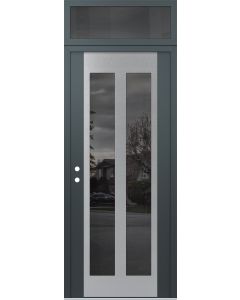 Diamond C14 36" x 96" anthracite/anthracite mirrored Glass Panel stainless steel RHI with Transom mirrored Glass