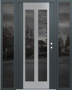Diamond C14 68" x 80" anthracite/anthracite mirrored Glass Panel stainless steel LHI with 2 Sidelites mirrored Glass