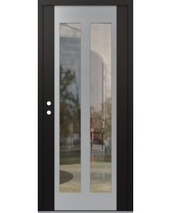 Diamond C14 36" x 80" black/black clear Glass Panel stainless steel RHI