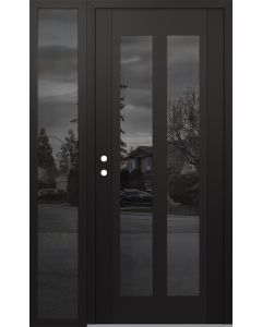 Diamond C14 52" x 80" black/black mirrored Glass Panel black RHI with Sidelite mirrored Glass