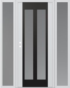 Diamond C14 68" x 80" white/white frosted Glass Panel black RHI with 2 Sidelites frosted Glass
