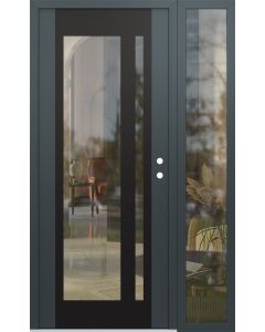 Diamond C15 48" x 80" anthracite/anthracite clear Glass Panel black LHI with Sidelite clear Glass