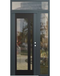 Diamond C15 48" x 96" anthracite/anthracite clear Glass Panel black LHI with Sidelite and Transom clear Glass