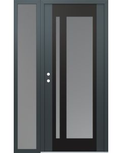 Diamond C15 48" x 80" anthracite/anthracite frosted Glass Panel black RHI with Sidelite frosted Glass