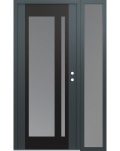 Diamond C15 48" x 80" anthracite/anthracite frosted Glass Panel black LHI with Sidelite frosted Glass