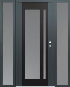 Diamond C15 68" x 80" anthracite/anthracite frosted Glass Panel black LHI with 2 Sidelites frosted Glass