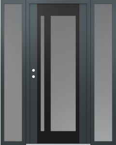 Diamond C15 68" x 80" anthracite/anthracite frosted Glass Panel black RHI with 2 Sidelites frosted Glass