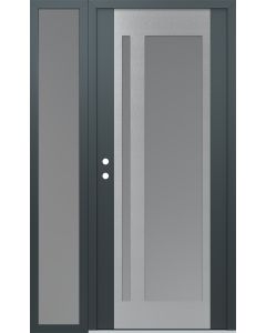 Diamond C15 50" x 80" anthracite/anthracite frosted Glass Panel stainless steel RHI with Sidelite frosted Glass