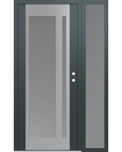 Diamond C15 50" x 80" anthracite/anthracite frosted Glass Panel stainless steel LHI with Sidelite frosted Glass