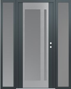 Diamond C15 68" x 80" anthracite/anthracite frosted Glass Panel stainless steel LHI with 2 Sidelites frosted Glass