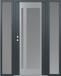 Diamond C15 68" x 80" anthracite/anthracite frosted Glass Panel stainless steel RHI with 2 Sidelites frosted Glass