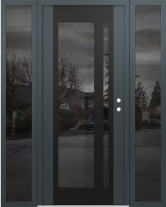 Diamond C15 64" x 80" anthracite/anthracite mirrored Glass Panel black LHI with 2 Sidelites mirrored Glass