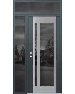 Diamond C15 52" x 96" anthracite/anthracite mirrored Glass Panel stainless steel RHI with Sidelite and Transom mirrored Glass