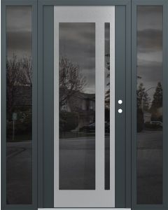 Diamond C15 68" x 80" anthracite/anthracite mirrored Glass Panel stainless steel LHI with 2 Sidelites mirrored Glass