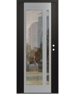 Diamond C15 36" x 80" black/black clear Glass Panel stainless steel LHI