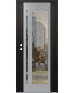 Diamond C15 36" x 80" black/black clear Glass Panel stainless steel RHI