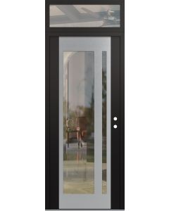 Diamond C15 36" x 96" black/black clear Glass Panel stainless steel LHI with Transom clear Glass