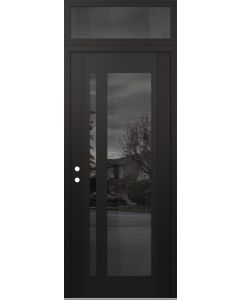 Diamond C15 36" x 96" black/black mirrored Glass Panel black RHI with Transom mirrored Glass