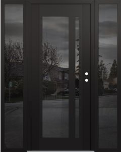 Diamond C15 60" x 80" black/black mirrored Glass Panel black LHI with 2 Sidelites mirrored Glass