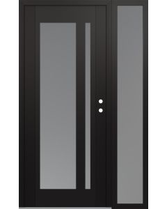 Diamond C15 52" x 80" black/white frosted Glass Panel black LHI with Sidelite frosted Glass