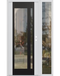 Diamond C15 52" x 80" white/white clear Glass Panel black LHI with Sidelite clear Glass