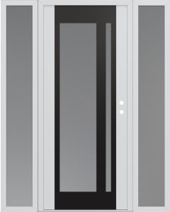 Diamond C15 68" x 80" white/white frosted Glass Panel black LHI with 2 Sidelites frosted Glass