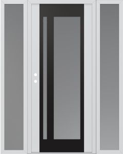 Diamond C15 68" x 80" white/white frosted Glass Panel black RHI with 2 Sidelites frosted Glass