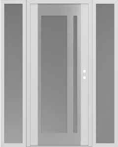 Diamond C15 68" x 80" white/white frosted Glass Panel stainless steel LHI with 2 Sidelites frosted Glass