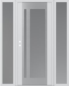 Diamond C15 68" x 80" white/white frosted Glass Panel stainless steel RHI with 2 Sidelites frosted Glass