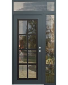Diamond C16 48" x 96" anthracite/anthracite clear Glass Panel black LHI with Sidelite and Transom clear Glass